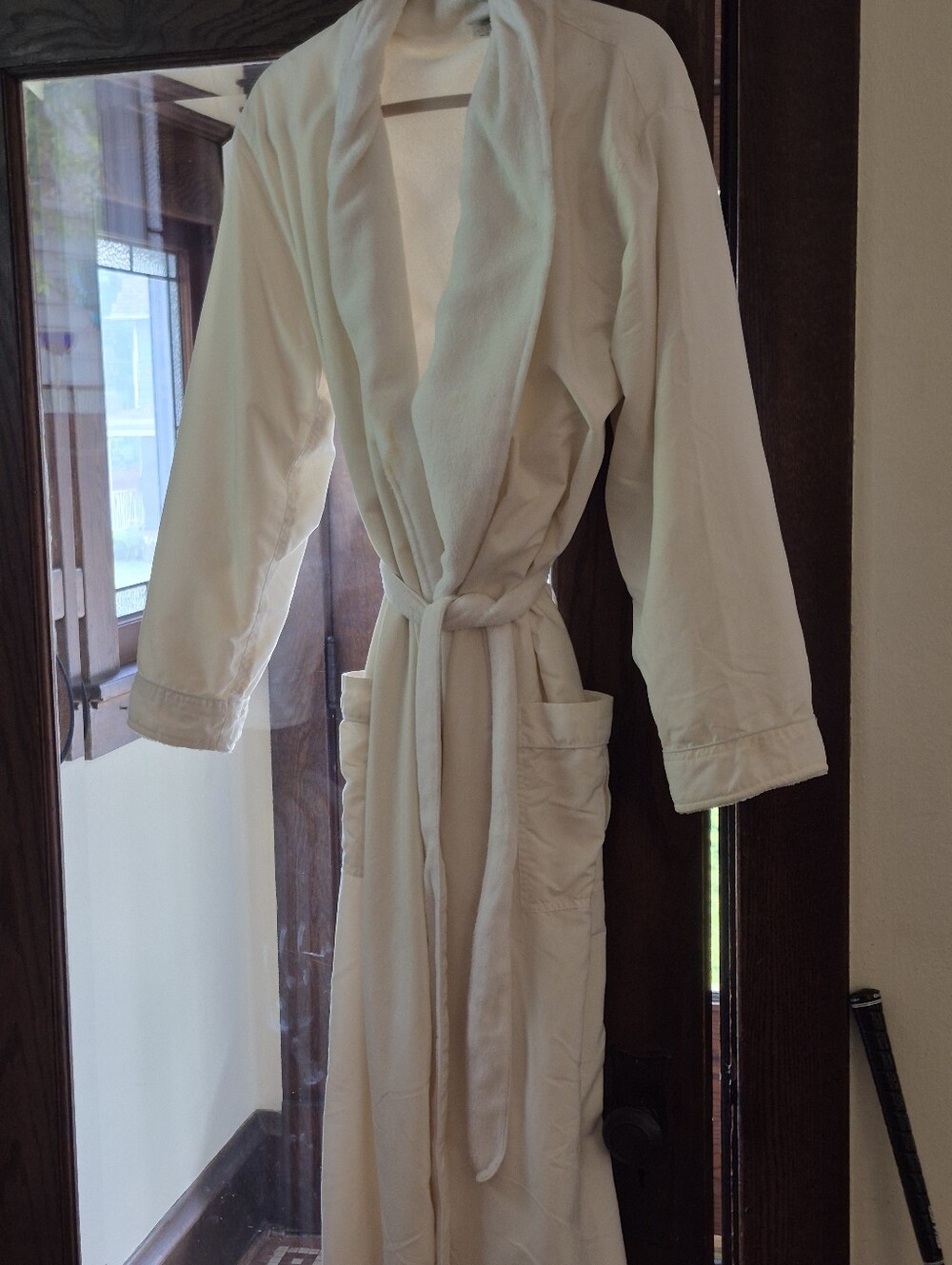 Home By Jennifer Adams Cream Plush Robe with Shawl Collar